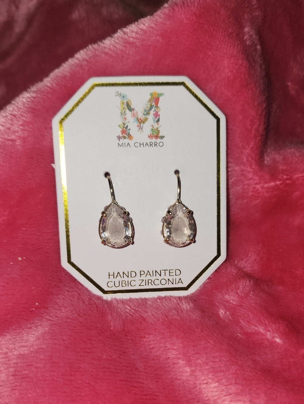 ✨️NWT Stunning Teardrop Cubic Zirconia Drop Earrings/ MIA CHARRO